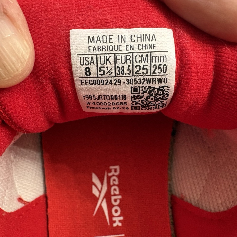 Reebok Galaxy 7 Women Size 8 Red Athletic Leather Walking Shoes Sneakers - Picture 3 of 9